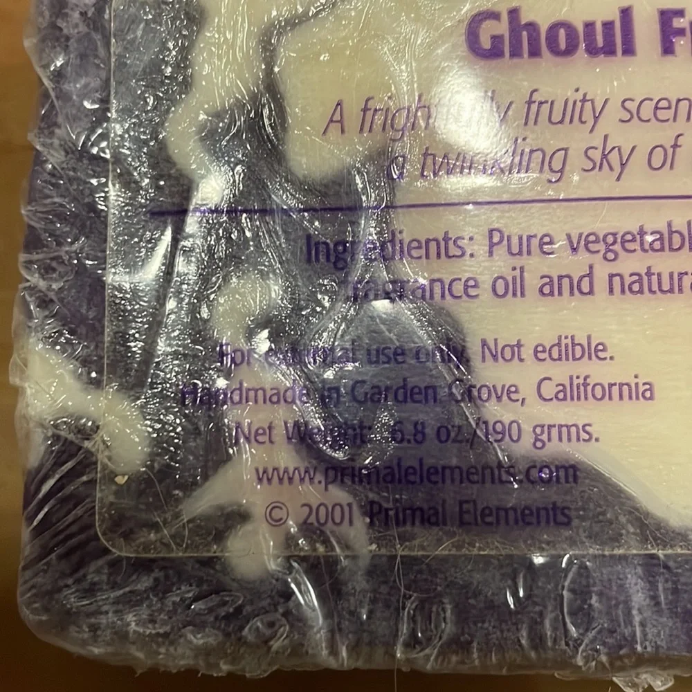 Vintage Primal Elements soap from 2001-Ghoul Friend. Only natural ingredients.